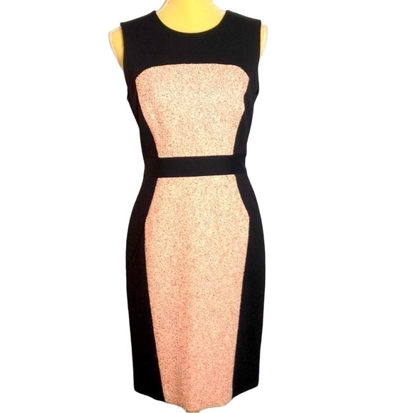 Classiques Entier Soft Pink Tweed w/ Black Trim Sleeveless Classic Dress - Picture 2 of 7